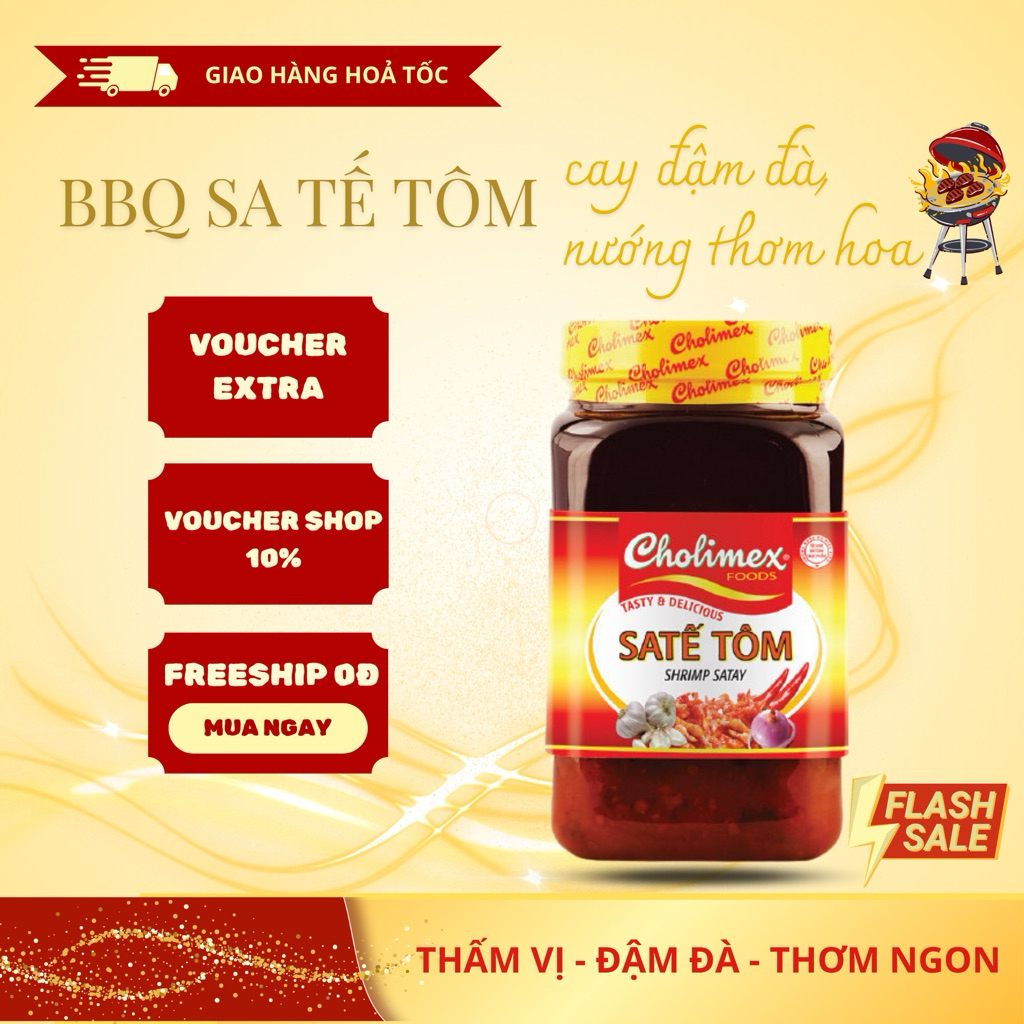 Sa tế tôm Cholimex hũ Pet 450g - Hũ lớn siêu tiết kiệm