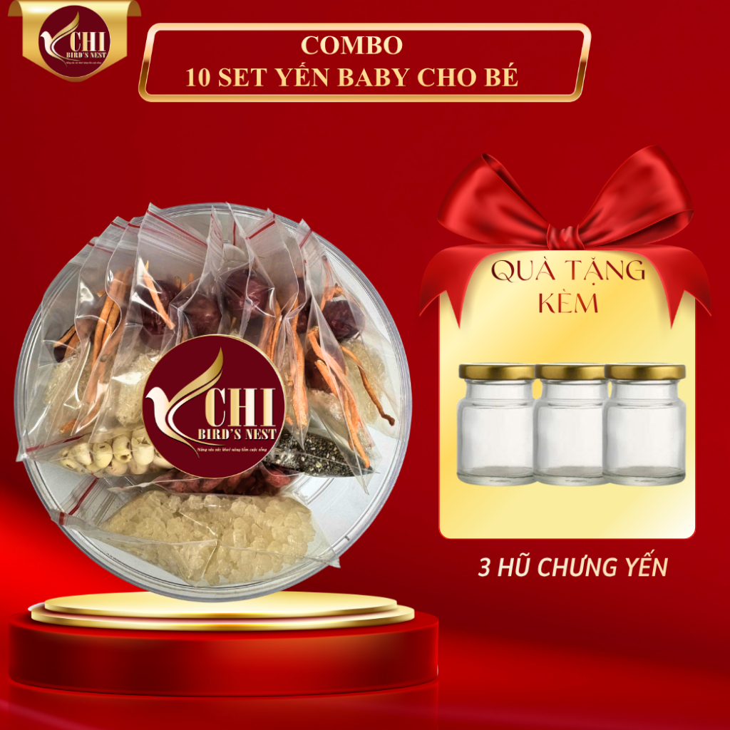 Combo 10 Túi Yến Tinh Chế Vụn Baby  - Hỗ Trợ Cho Bé Biếng Ăn , Tăng Đề Kháng   -  Yến Sào Yén Chi - Yến Tinh Chế YETC 00