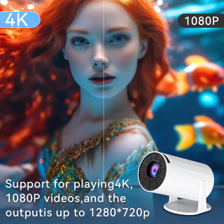 Máy chiếu di động HY300 4K HD Android 11 Không dây 2.4 + 5GWifi + Bluetooth 4.2 Máy chiếu mini thông minh Di động cùng m