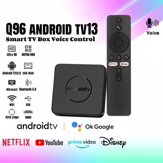 Q96ATV Smart ATV Android TV Box Crack 2.4GHz WiFi Điều khiển từ xa bằng giọng nói Android TV13.0 H313 Chip Watch YouTube