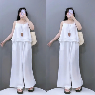 Set Bộ Hai Dây Bigsize Nữ Áo Dây Phối Quần Suông Dài Tiểu Thư Nhẹ Nhàng Cho Chubby SET867/SET871