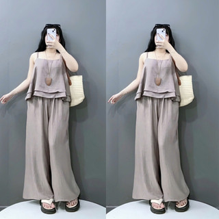 Set Bộ Hai Dây Bigsize Nữ Áo Dây Phối Quần Suông Dài Tiểu Thư Nhẹ Nhàng Cho Chubby SET867/SET871