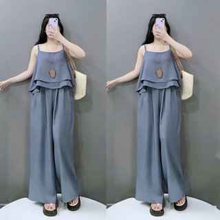 Set Bộ Hai Dây Bigsize Nữ Áo Dây Phối Quần Suông Dài Tiểu Thư Nhẹ Nhàng Cho Chubby SET867/SET871