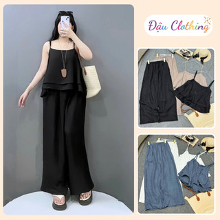 Set Bộ Hai Dây Bigsize Nữ Áo Dây Phối Quần Suông Dài Tiểu Thư Nhẹ Nhàng Cho Chubby SET867/SET871