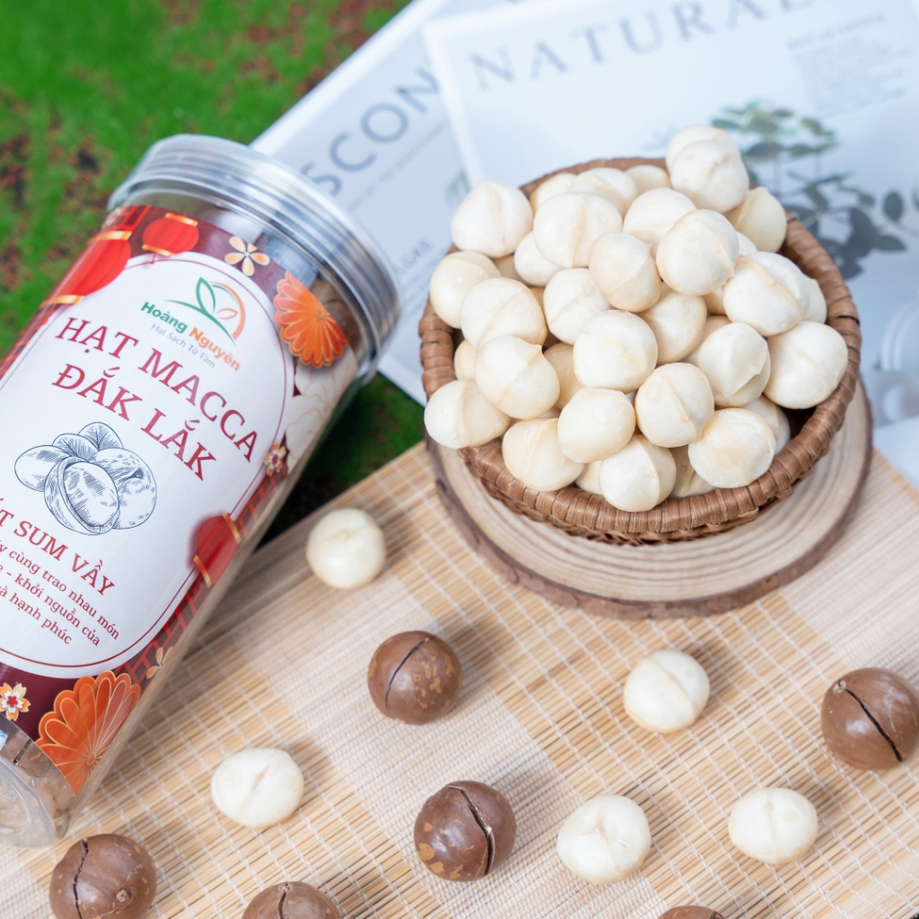 500G Nhân Hạt Macca HOÀNG NGUYÊN, Hạt Mắc Ca Tách Vỏ Đăk Lăk, Hạt Cho Bầu, Trọng Lượng Cả Bì.