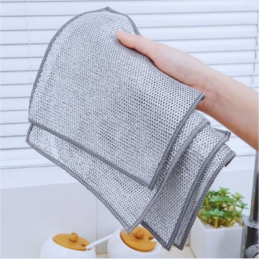 Khăn rửa chén lưới kim loại, rửa chén xoong nồi, các vật dụng đa năng, sạch sẽ