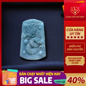 Mặt dây chuyền khắc Rồng phong thủy - Long bài Phỉ Thúy Type A