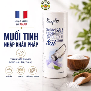 Muối Tinh SIMPL Nhập Khẩu Pháp Cao Cấp 750g - Hạt Mịn Sạch, Nêm Ngon Tự Nhiên