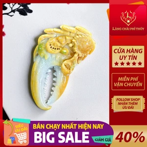 Dây chuyền ngọc phỉ thúy thiên nhiên Hoàng Trảo Chiêu Tài – Cua Vàng Tụ Phúc