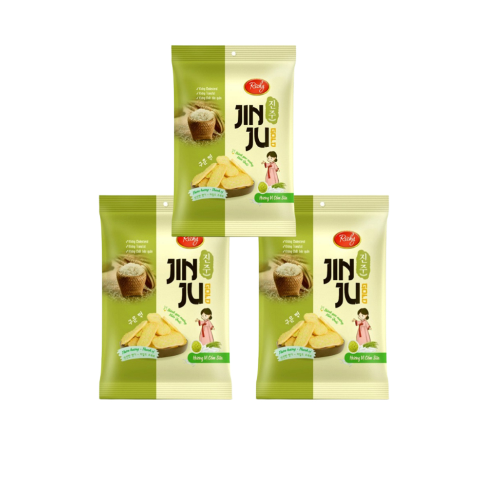 [MUA 3 TẶNG 1] Bánh Gạo JINJU RICHY vị Cốm Sữa 145g