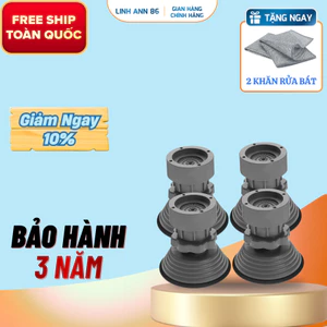 Bộ 4 Chân Kê Chống Rung Máy Giặt Tủ Lạnh Mẫu Mới Có Thể Tăng Giảm Độ Cao Đế Cao Su Chống Rung lắc