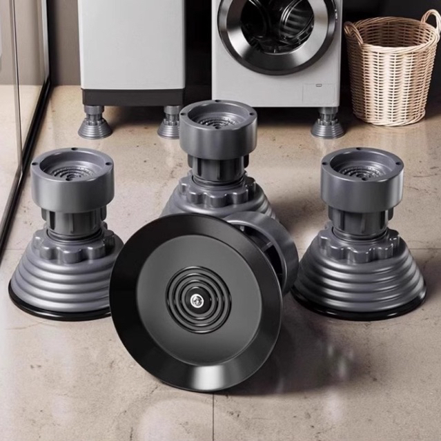 Bộ 4 Chân Kê Chống Rung Máy Giặt Tủ Lạnh Mẫu Mới Có Thể Tăng Giảm Độ Cao Đế Cao Su Chống Rung lắc