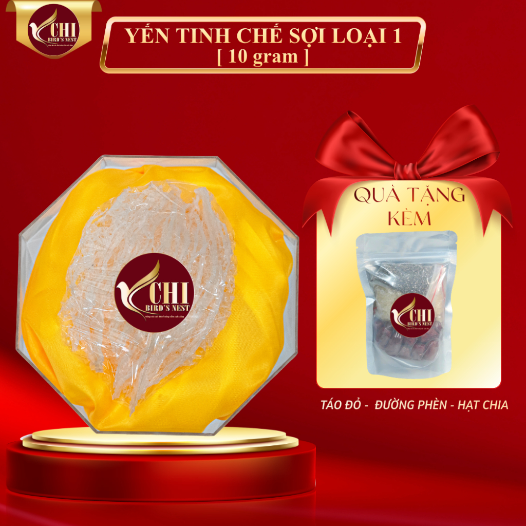 Tổ Yến Tinh Chế Sợi Cao Cấp Dùng Thử 10 Gram Nguyên Chất 100% - Yến Sào Yến Chi - Yến Tinh Chế