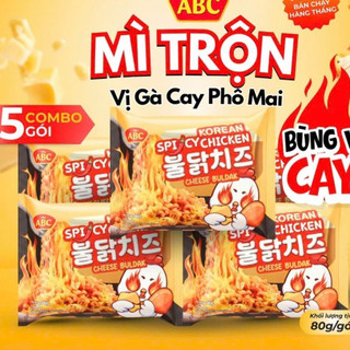 Combo 5 gói mì trộn ABC vị gà cay phô mai 80g thơm ngon vị gà cay - Hàng Indonesia nhập khẩu