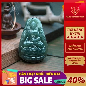 - Dây chuyền phỉ thúy phật A Di Đà chạm khắc thủ công tinh xảo