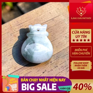 Dây Chuyền Túi Tiền Thu Hút Tài Lộc May Mắn Phỉ Thúy thiên nhiên