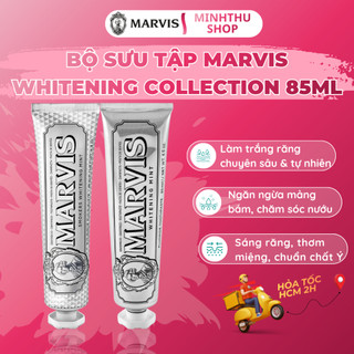 (Hỏa tốc) Bộ Sưu Tập Kem Đánh Răng Marvis Whitening Collection 85ml (Whitening Mint & Smokers Mint)