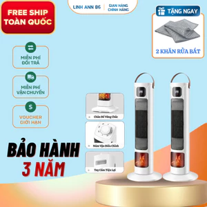 Quạt Sưởi Gốm 2000W Yangzi Dáng Đứng Cao Cấp Làm Nóng Nhanh Chóng, Tiết Kiệm Điện Không Gây Khô Da.