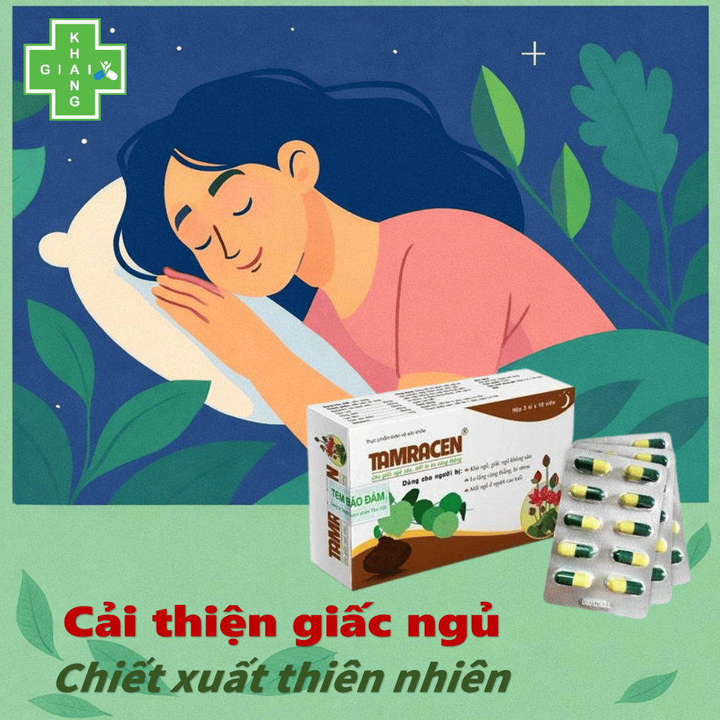 Viên uống Tamracen hỗ trợ tạo giấc ngủ ngon, hạn chế căng thẳng, hồi hộp, lo âu từ thiên nhiên (Hộp 30 viên)