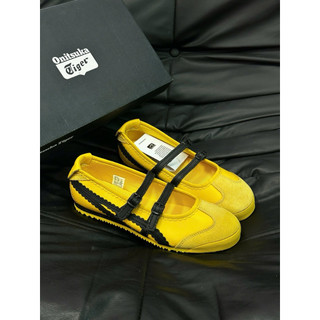[HÀNG SẴN-SC]Giày búp bê quai dán đế bệt tiger ballet màu vàng êm nhẹ-cá tính,sneaker giày lười lolita nữ ba lê viền bèo