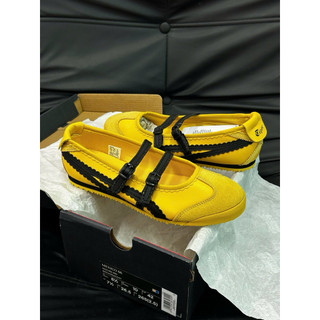 [HÀNG SẴN-SC]Giày búp bê quai dán đế bệt tiger ballet màu vàng êm nhẹ-cá tính,sneaker giày lười lolita nữ ba lê viền bèo