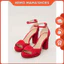 PHASE EIGHT GIÀY CAO GÓT ĐẾ ĐÚP QUAI CHÉO DA LỘN ĐỎ QUYẾN RŨ SIZE 39 (250228095)