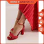 PHASE EIGHT GIÀY CAO GÓT ĐẾ ĐÚP QUAI CHÉO DA LỘN ĐỎ QUYẾN RŨ SIZE 39 (250228095)