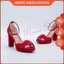 PHASE EIGHT GIÀY CAO GÓT ĐẾ ĐÚP QUAI CHÉO DA LỘN ĐỎ QUYẾN RŨ SIZE 39 (250228095)