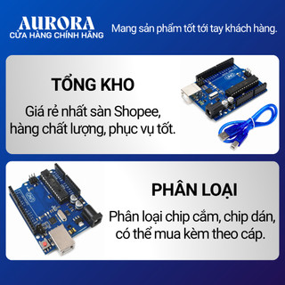 KIT Arduino Uno R3 Atmega328P Chíp Cắm/Chíp Dán - Loại Có Dây/Không Dây - Hàng chất lượng cao