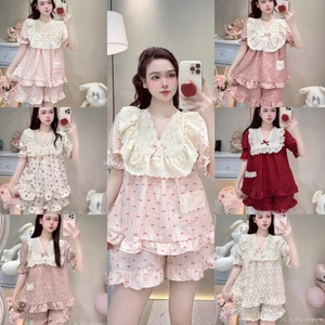Bộ Đồ Ngủ Nữ JUSOKA Pijama Ngắn Tay Chất Liệu Đũi Mây Siêu Mềm Mịn Kiểu Dáng Thoải Mái Cho Nữ DU21