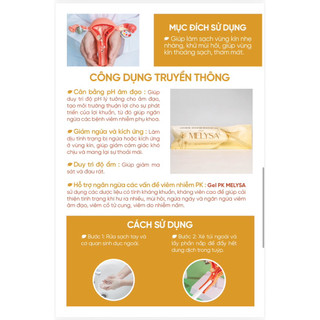 1 Hộp 5 ống Gel phụ khoa MELYSA – Cân bằng pH, dưỡng ẩm.