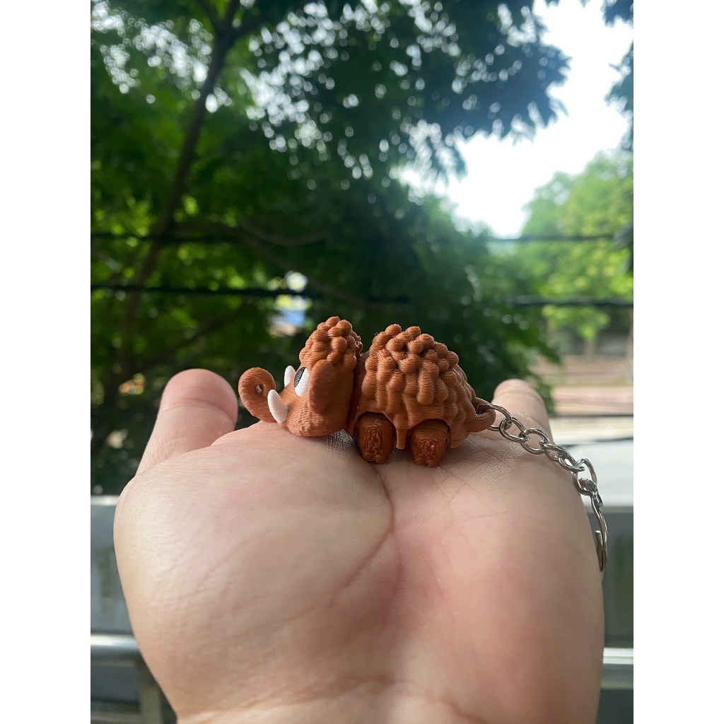 Móc Khóa Voi Ma Mút 3D Dễ Thương – Đồ Chơi Mini In PLA, Linh Hoạt, Quà Tặng Xinh Xắn