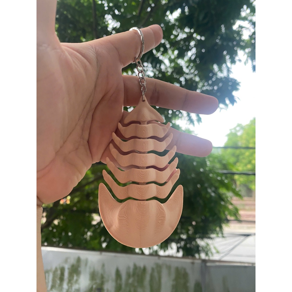 Móc Khóa Bọ Biển - Bọ Ba Thùy 3D Độc Lạ –  Khớp Linh Hoạt, Đồ Chơi Mini Giảm Stress