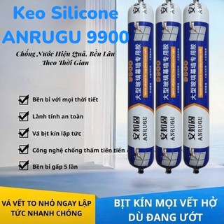 Keo Silicone ANRUGU 9900 800g Dán Kính Chịu Lực, Chống Nước, Trám Khe Nhà Tắm Cửa Kính Đa Năng