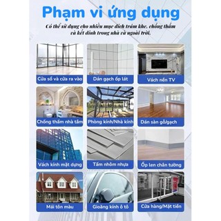 Keo Silicone ANRUGU 9900 800g Dán Kính Chịu Lực, Chống Nước, Trám Khe Nhà Tắm Cửa Kính Đa Năng