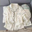 Bộ đồ ngủ (cộc tay) pyjama chất đũi vân mây mềm mát phong cách Hàn Quốc hoạ tiết dễ thương