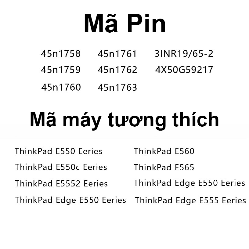 Pin Lenovo ThinkPad E555 E550 E565 E560 E550C G455 76+ (BH 12 THÁNG)