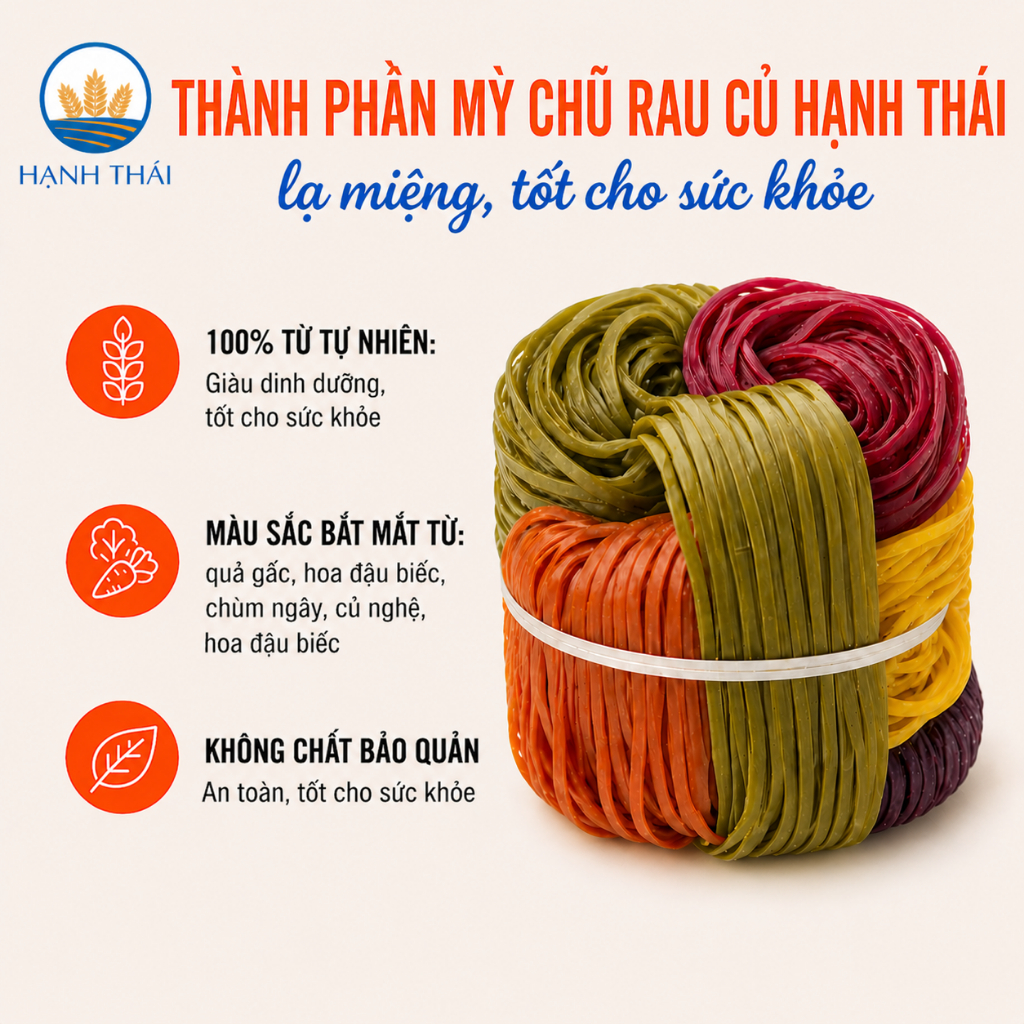 Mỳ Chũ rau củ Hạnh Thái cho người ăn kiêng, giảm cân và chế độ ăn đặc biệt