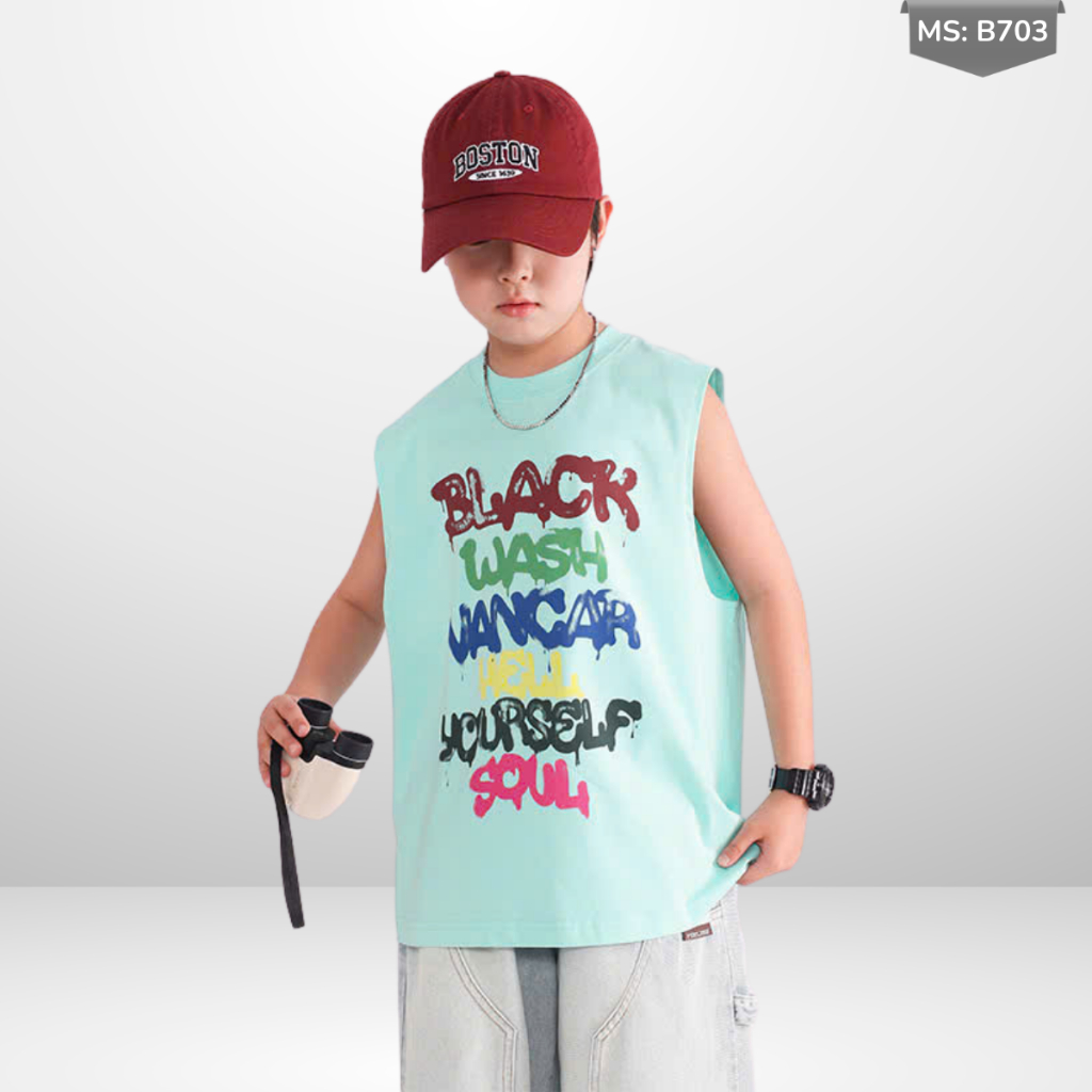 Áo Thun Ngắn Tay Mùa Hè Cho Bé Trai, Bé Gái In Hình Năng Động, Cổ Tròn B703 | JJ Kids Fashion