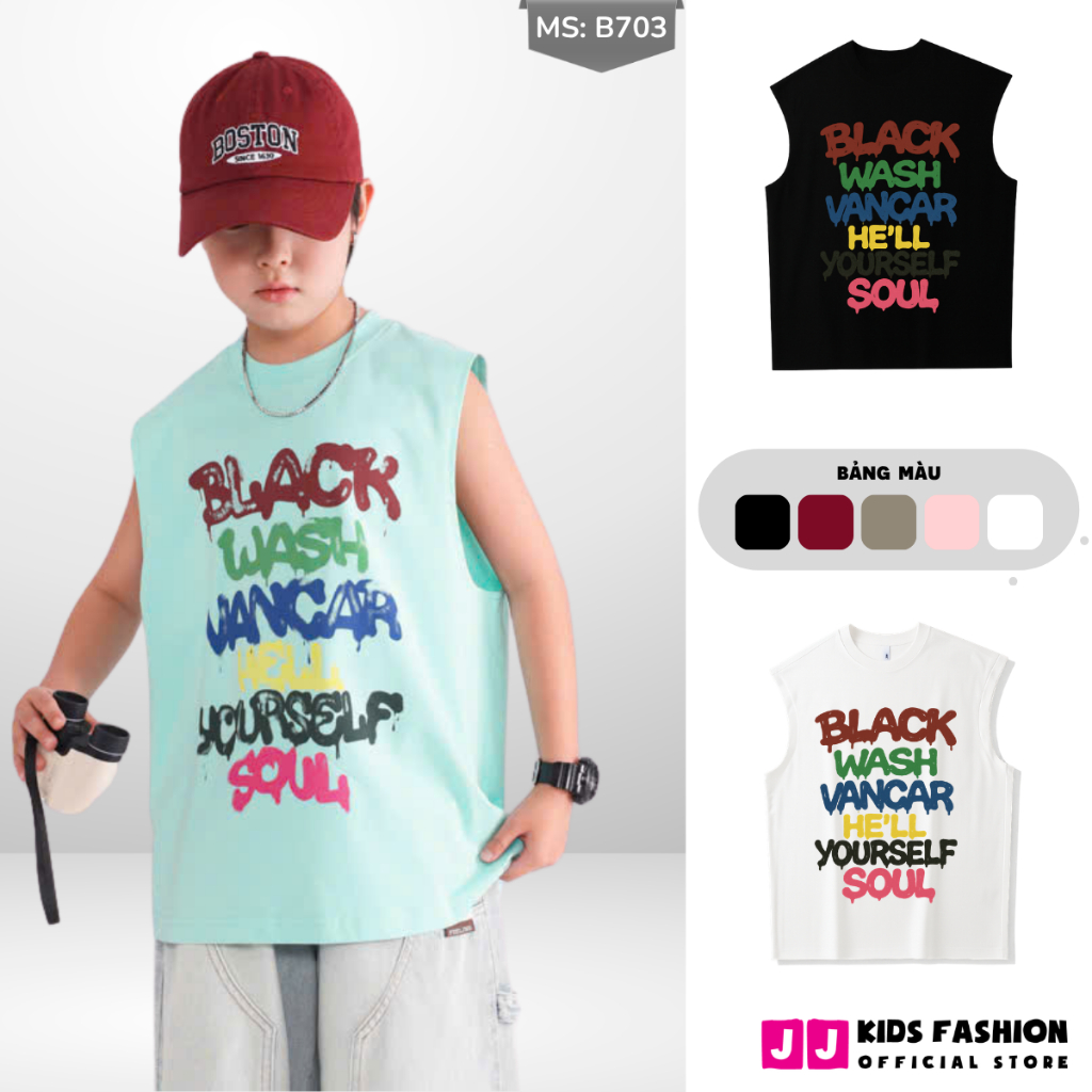 Áo Thun Ngắn Tay Mùa Hè Cho Bé Trai, Bé Gái In Hình Năng Động, Cổ Tròn B703 | JJ Kids Fashion
