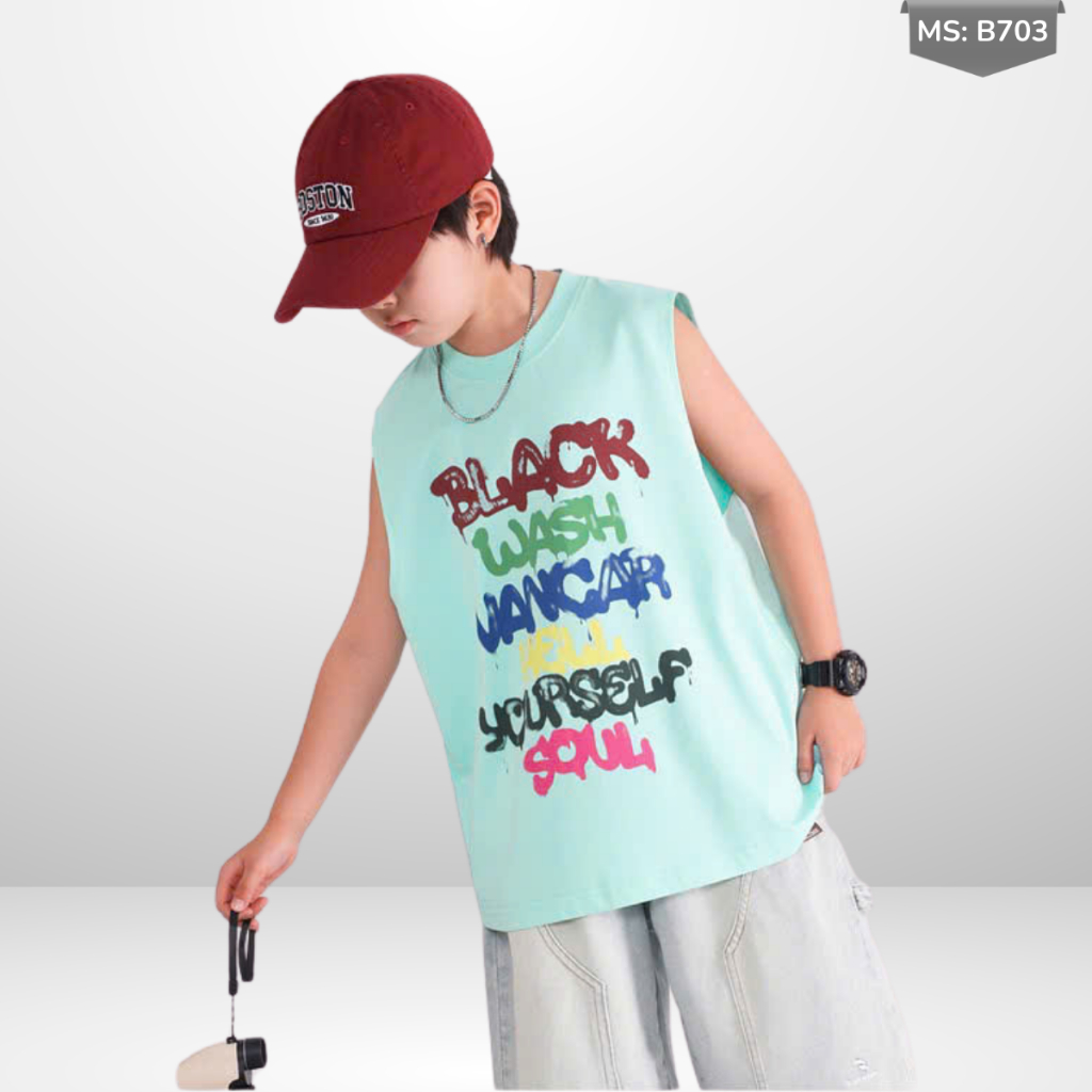 Áo Thun Ngắn Tay Mùa Hè Cho Bé Trai, Bé Gái In Hình Năng Động, Cổ Tròn B703 | JJ Kids Fashion