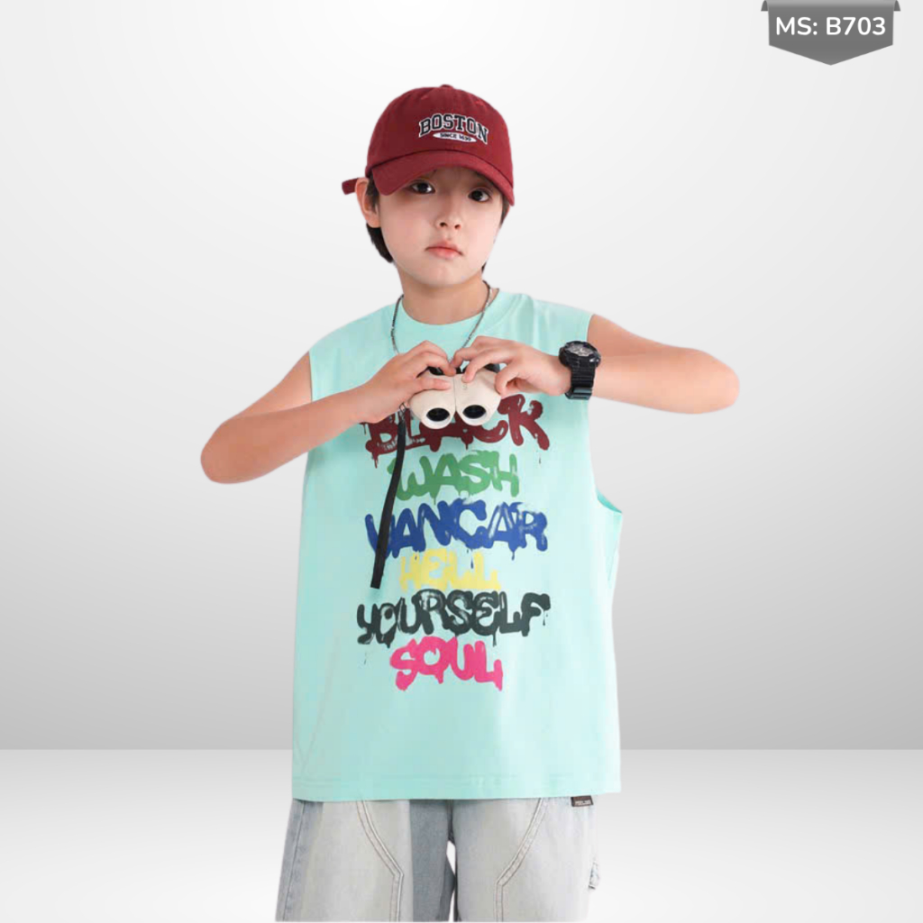 Áo Thun Ngắn Tay Mùa Hè Cho Bé Trai, Bé Gái In Hình Năng Động, Cổ Tròn B703 | JJ Kids Fashion