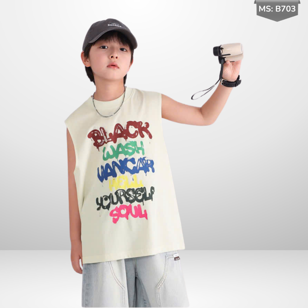 Áo Thun Ngắn Tay Mùa Hè Cho Bé Trai, Bé Gái In Hình Năng Động, Cổ Tròn B703 | JJ Kids Fashion
