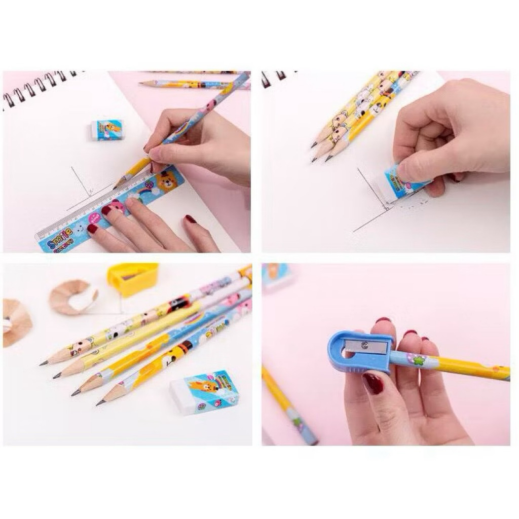 ( Giá sỉ ib ) Bộ Đồ Dùng Học Tập 5 Món Dễ Thương Cho Bé – Nhiều Chủ Đề - Combo Đồ Dùng Học Sinh Tiểu Học