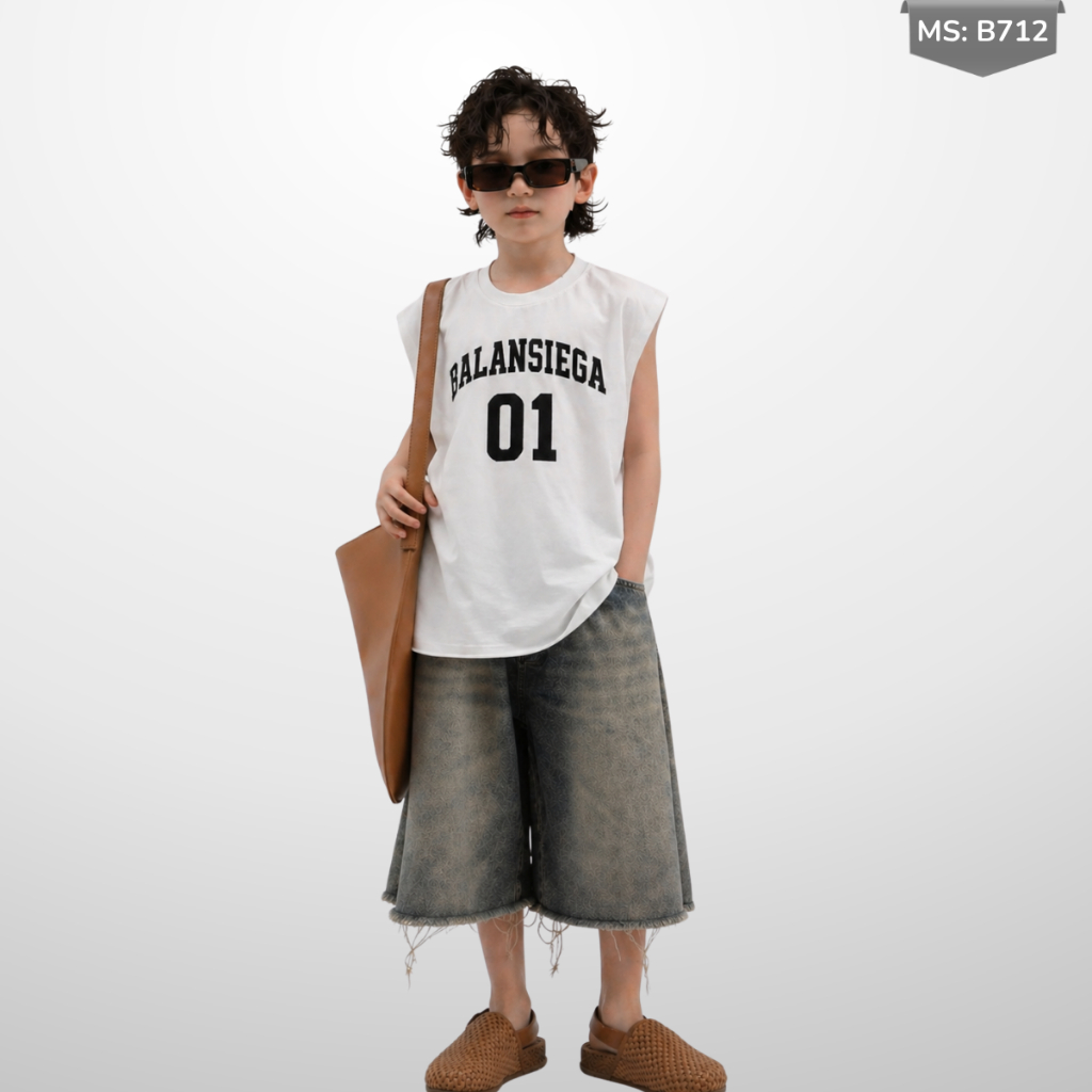 Áo Thun Ngắn Tay Mùa Hè Cho Bé Trai, Bé Gái In Hình Năng Động, Cổ Tròn B712 | JJ Kids Fashion