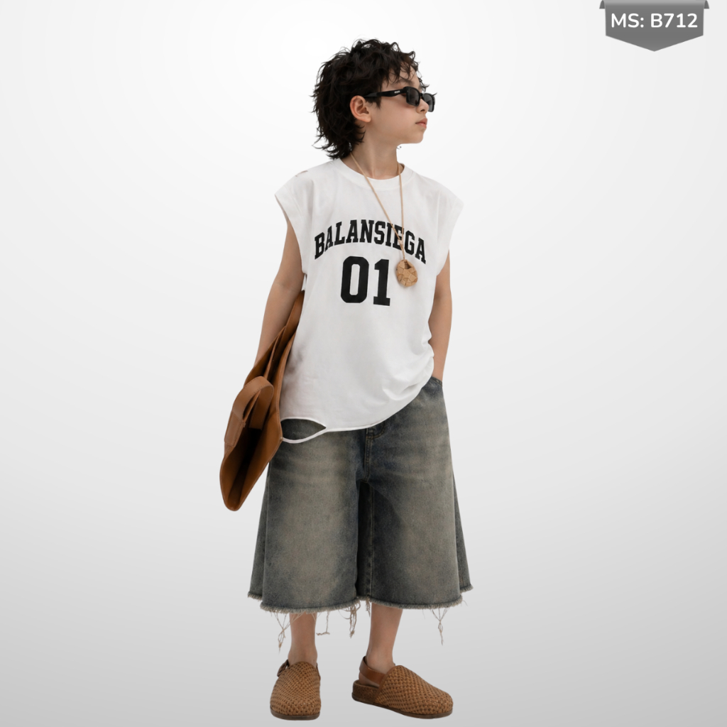 Áo Thun Ngắn Tay Mùa Hè Cho Bé Trai, Bé Gái In Hình Năng Động, Cổ Tròn B712 | JJ Kids Fashion
