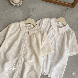 Áo hoa ren thô đục lỗ