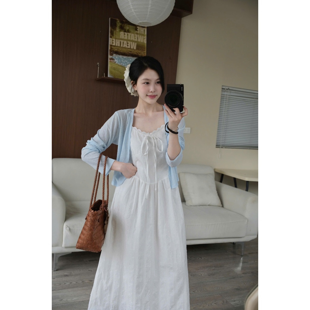 Molly Dress (TSW) Váy hai dây cổ viền ren lưng chun Nữ the.sweaterweather
