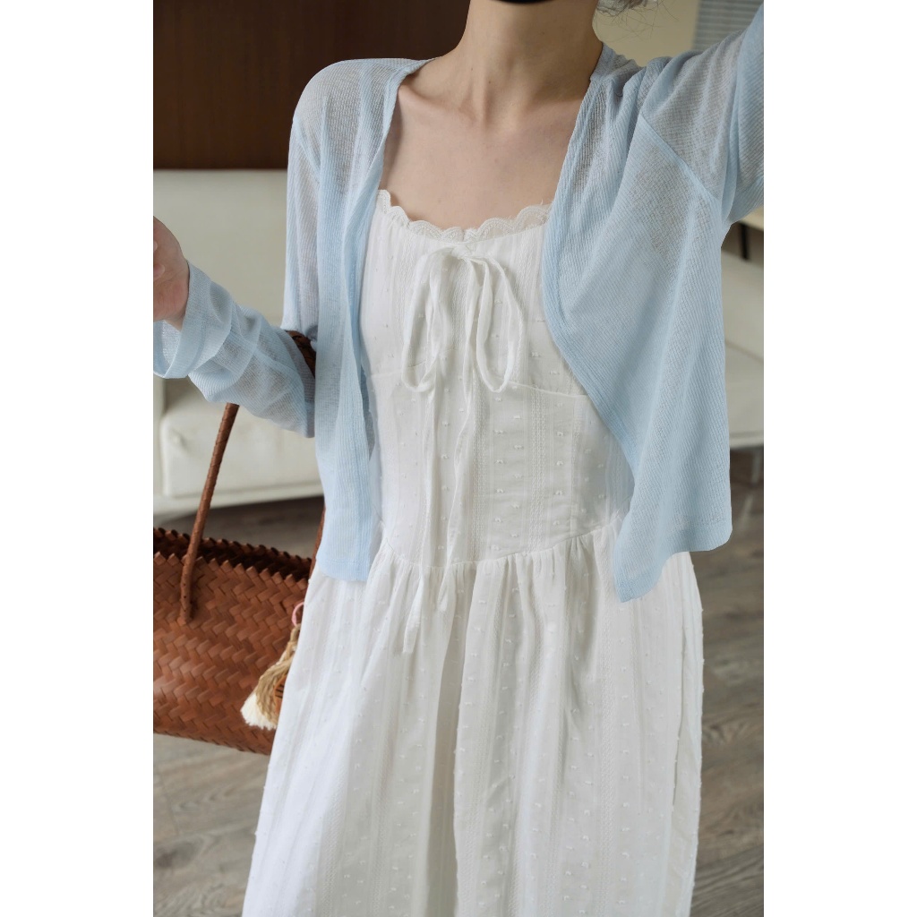 Molly Dress (TSW) Váy hai dây cổ viền ren lưng chun Nữ the.sweaterweather