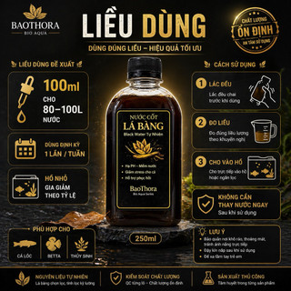 (Combo 3 Tặng 1) Nước Cốt Lá Bàng Black Water Cho Cá | Hạ PH Giảm Stress Cá Betta Cá Lóc Thủy Sinh | BaoThora Bio Aqua